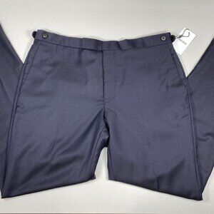 Reiss Mens Pants Navy Blue Size 34 Reg Slim Fit Aspire Plain Weave Mixer Trouser